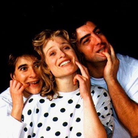 Three characters trying to make up their minds