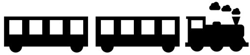 An illustration of a steam train