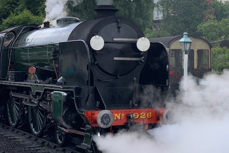 A steam train