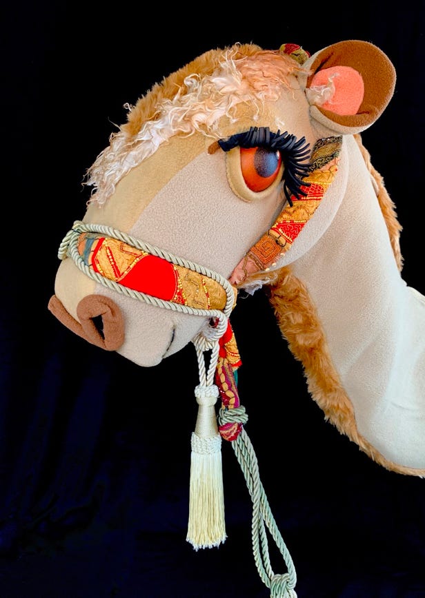 A camel puppet