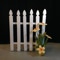 Scenic element - a white gate with flowers