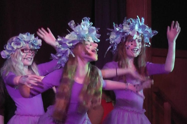 Three sea spirits dancing