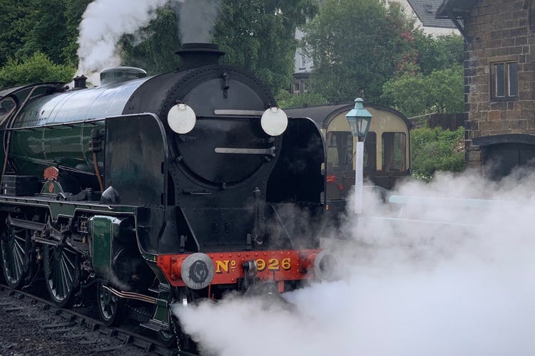 A steam train